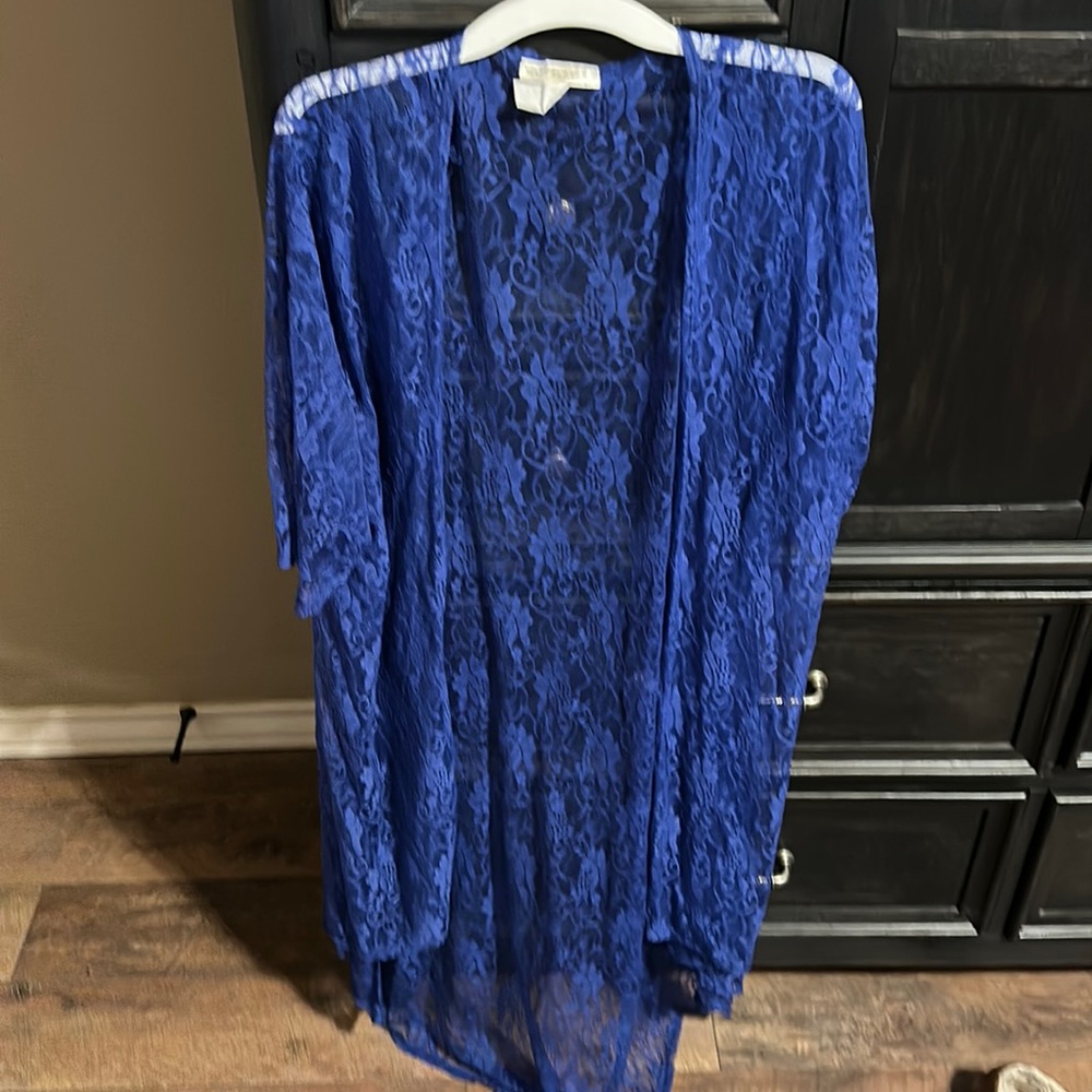 Blue along Lace Cardigan